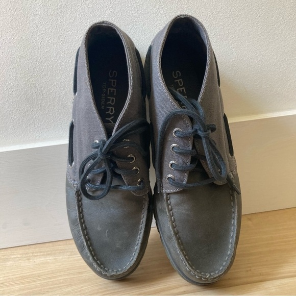 Sperry | Leeward Mens Leather Canvas Mini Lug Chukka Casual Ankle Boots - Picture 6 of 11